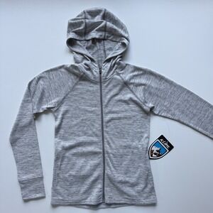 KUHL Vara Hoody Full Zip Girls Medium 10 Ash Gray‎ Thumb Loops Quick Drying Soft